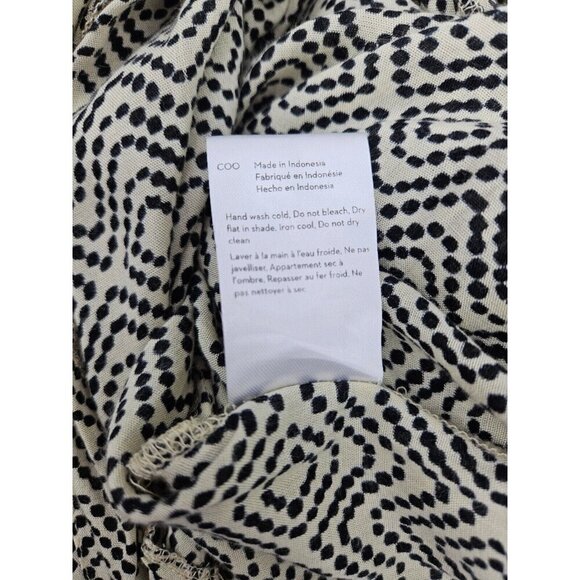 BeachGold Rayon Midi Dress Womens M Surplice Wrap Bodice Blue Ivory - Picture 9 of 9